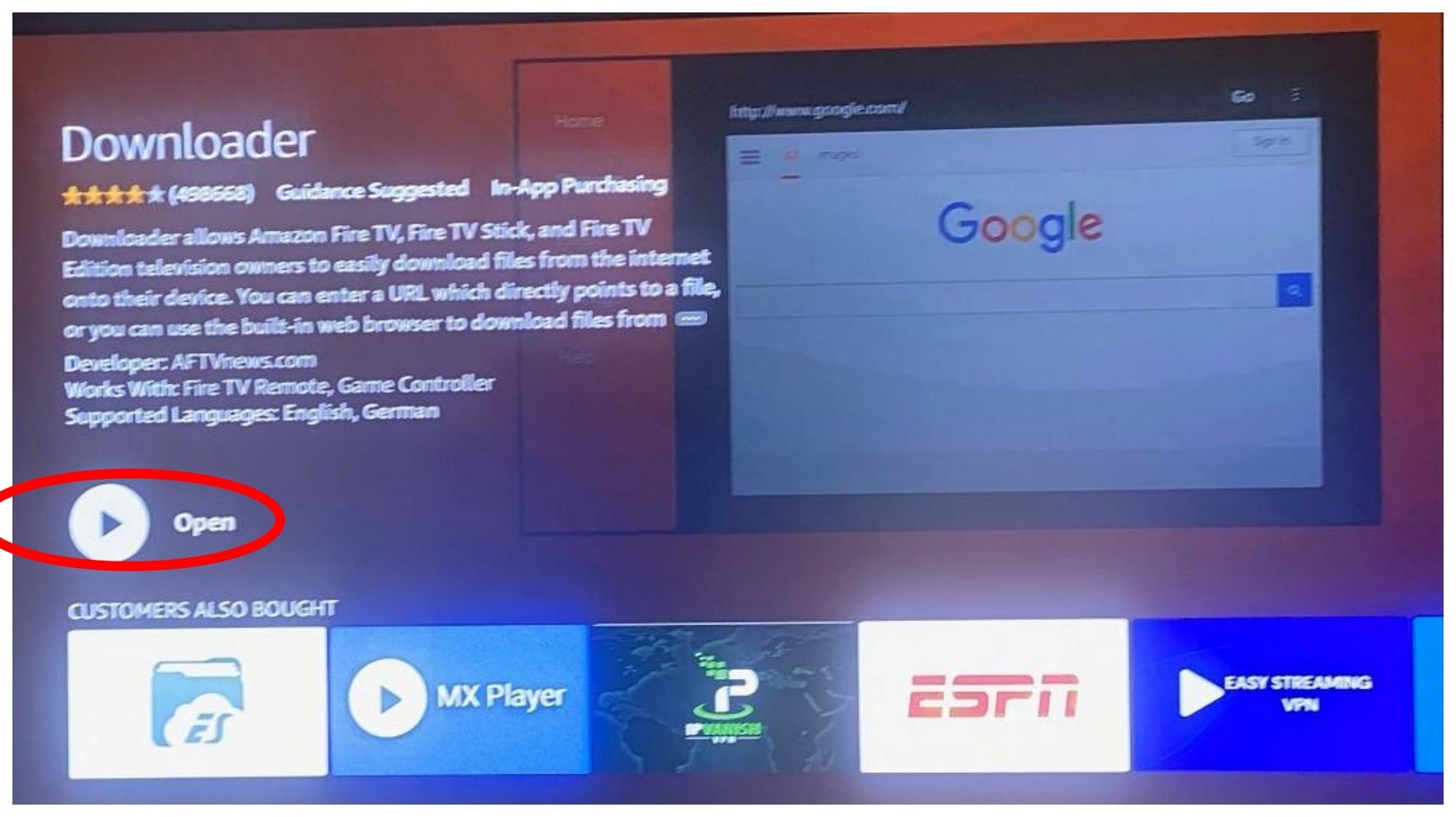 Open Downloader after install.