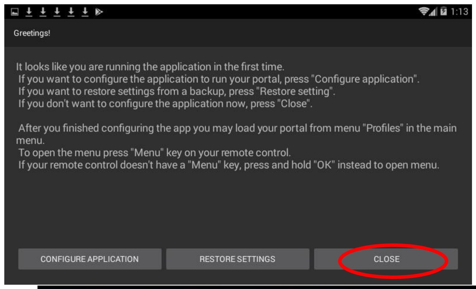 First launch — locate the numbers at the bottom-right of the screen.
